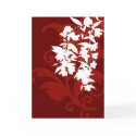 Red and White Floral Notecard