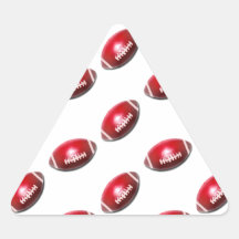 Red and White Football Pattern Triangle Sticker