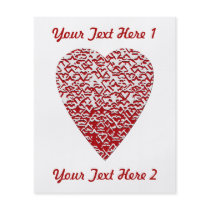 Red and White Heart. Patterned Heart Design.