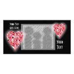 Red and White Heart. Patterned Heart Design. Custom Photo Card