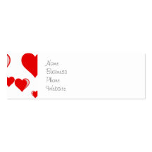 Red and White Hearts Valentine's Day Pattern Business Card Template