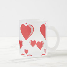 Red and White Hearts Valentine's Day Pattern Mugs