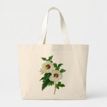 Red and White Hibiscus by Pierre Joseph Redoute Tote Bags