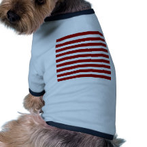 Red and White Horizontal Stripes Pattern Dog Tee Shirt