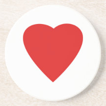 Red and White Love Heart Design. Drink Coaster