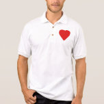 Red and White Love Heart Design. Polo Shirt