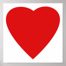 Red and White Love Heart Design. Poster