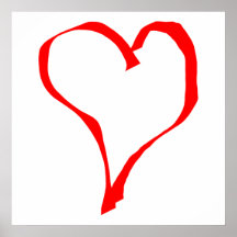 Red and White Love Heart Design. Print