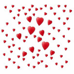 Red and White Pattern of Love Hearts. Custom photo sculptures