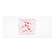 Red and White Pattern of Love Hearts. Personalized Announcements