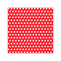 Red and White Polka Dot Pattern. Spotty. Gallery Wrap Canvas