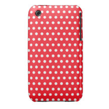 Red and White Polka Dot Pattern. Spotty. iPhone 3 Case