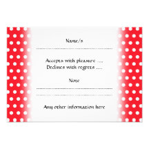 Red and White Polka Dot Pattern. Spotty. Personalized Invites
