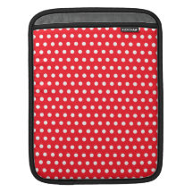 Red and White Polka Dot Pattern. Spotty. iPad Sleeves