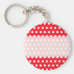 Red and White Polka Dot Pattern. Spotty. Keychain