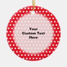 Red and White Polka Dot Pattern. Spotty. Christmas Ornament