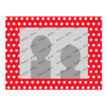 Red and White Polka Dot Pattern. Spotty. Postcard