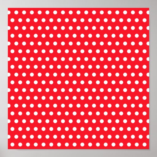 Red and White Polka Dot Pattern. Spotty. Poster