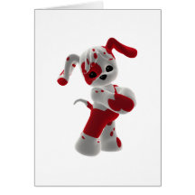 Red and White Puppy Greeting Card