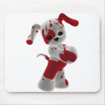 Red and White Puppy Mousepad
