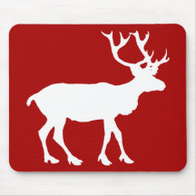 Red and White Reindeer Mousepads