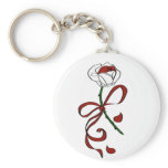 Red and White Rose Key Chain