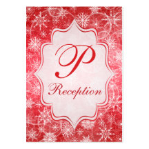 Red and White Snowflakes Enclosure Card Business Cards