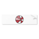 red and white stars basketball bumper stickers