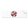 red and white stars basketball bumper sticker
