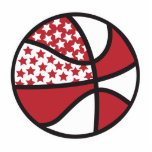 red and white stars basketball photo cut out