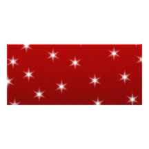 Red and White Stars Pattern. Customized Rack Card