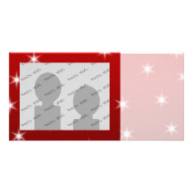 Red and White Stars Pattern. Photo Greeting Card