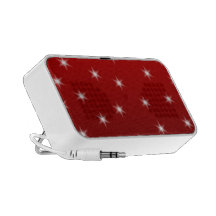 Red and White Stars Pattern. Portable Speaker