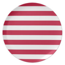Red and White Striped Plate