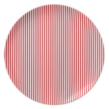 Red and White Stripes Party Plate