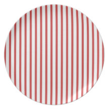 Red and White Stripes Party Plate