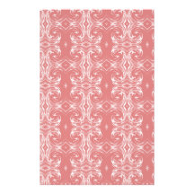 Red and White Swirls Stationery