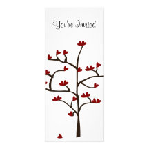 Red and White Valentine Tree Invitation