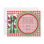 Red and White Watermelon Picnic Table Setting Custom Invitations