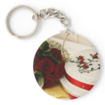 Red and White Wedding Cake keychains