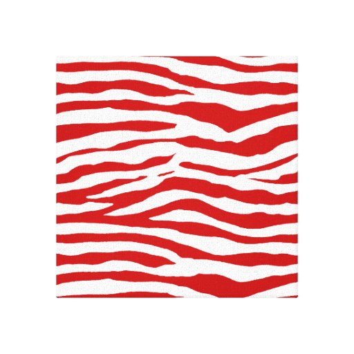 Red and White Zebra Stripes Stretched Canvas Print Zazzle