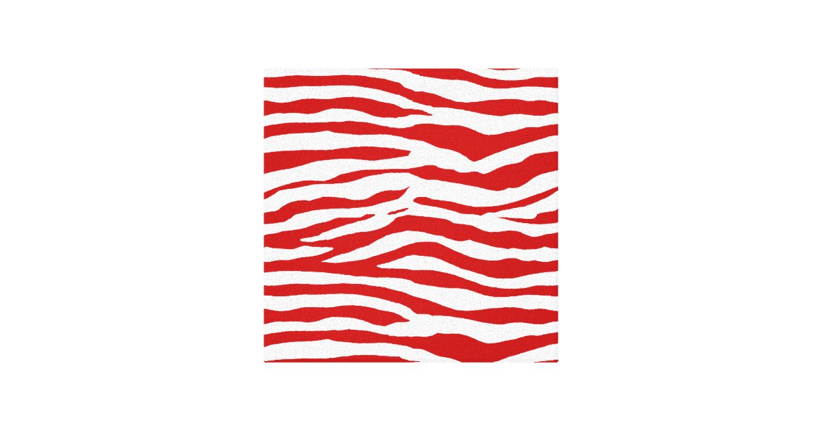 Red and White Zebra Stripes Stretched Canvas Print Zazzle