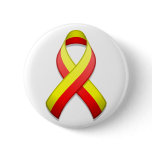 Red and Yellow Awareness Ribbon Button