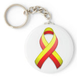 Red and Yellow Awareness Ribbon Keychain