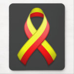 Red and Yellow Awareness Ribbon Mousepad