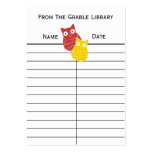 Red and Yellow  Book Return Cards