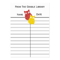 Red and Yellow  Book Return Cards