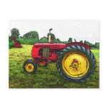 Red and Yellow Farm Tractor Post Cards