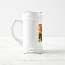 Red and Yellow Flowers Beer Stein Coffee Mug