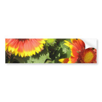 Red and Yellow Flowers Bumper Stickers